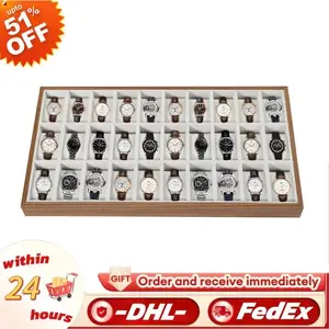 30 Slots Wooden Watch Box Organizer Luxury Large Watch Jewelry Display Storage Box Pillows Case Wood Gift