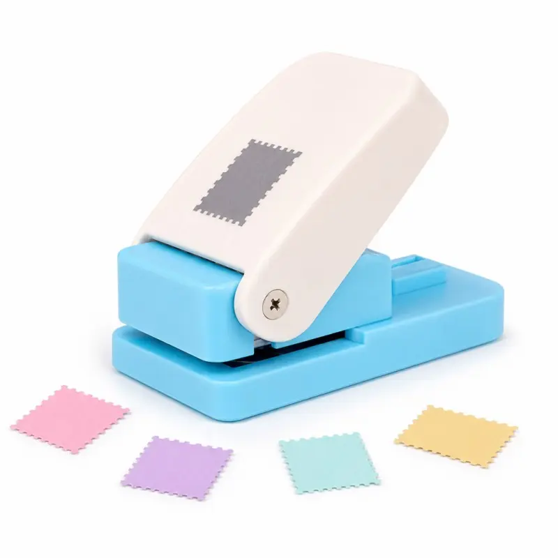 Stamp Punch Rectangular Postage Stamp Punch 1X0.8inch, Stamp Hole Puncher Scalloped Rectangle Paper Punch for Crafting Scrapbook Supplies DIY Card Making Arts