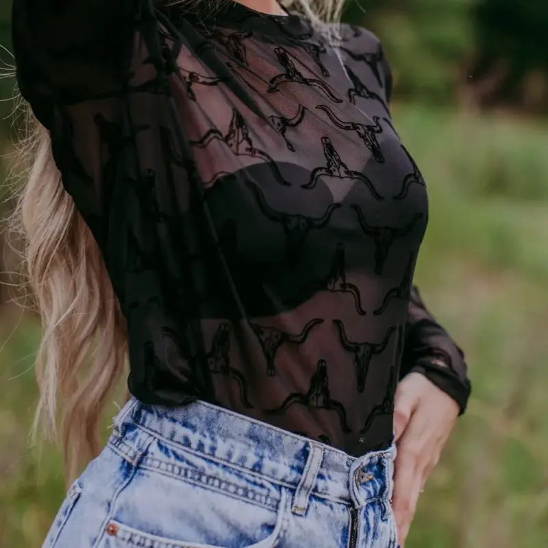 BULL SKULL MESH CUTIE TOP