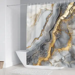1/4 piece marble pattern, bathroom set, Shower Curtain Sets, design, including soft floor mats and toilet seat cushions, shower curtains, home decor, good rebound of floor mats, water absorption and anti slip, preferred for gift giving