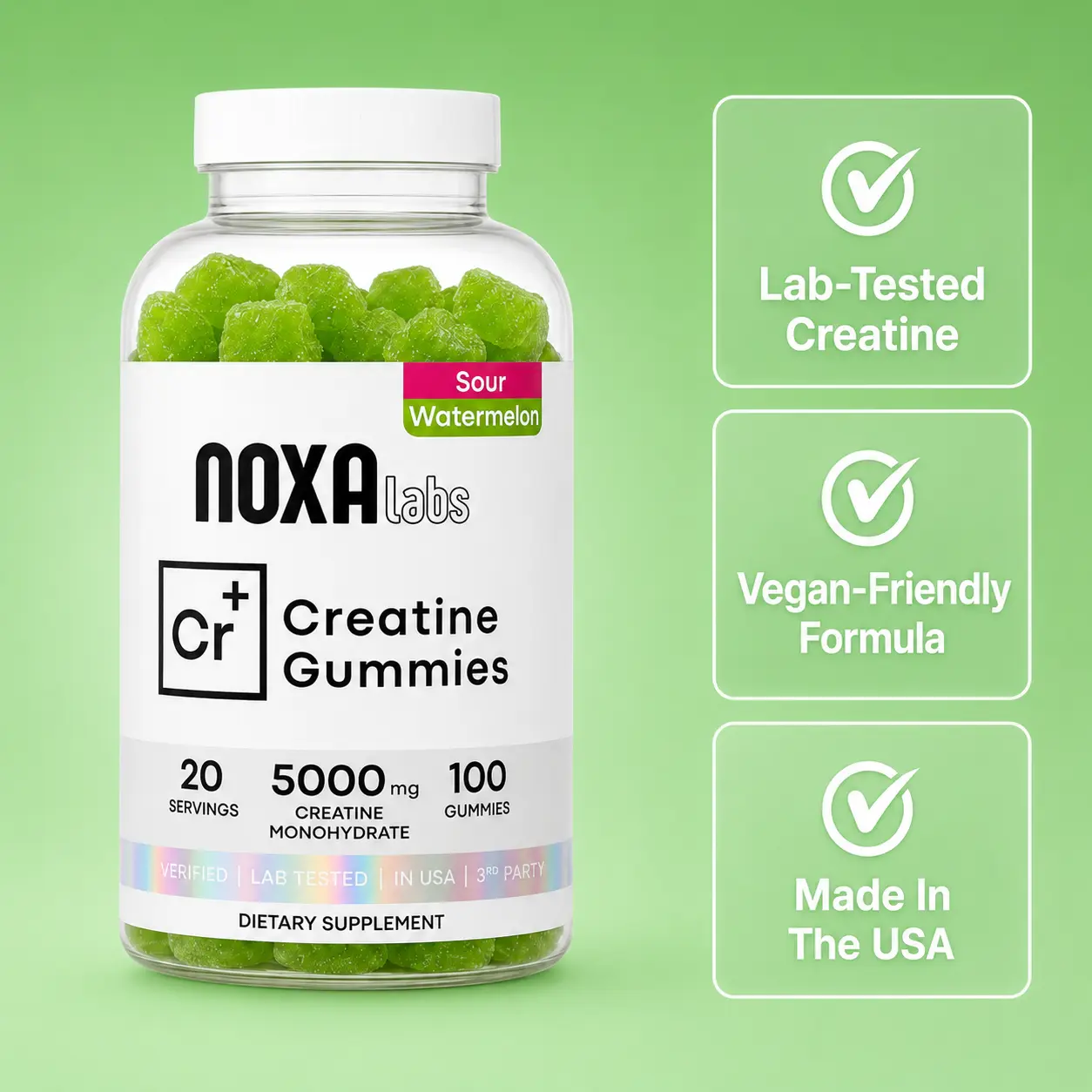 Sour Watermelon Creatine Gummies (100g)