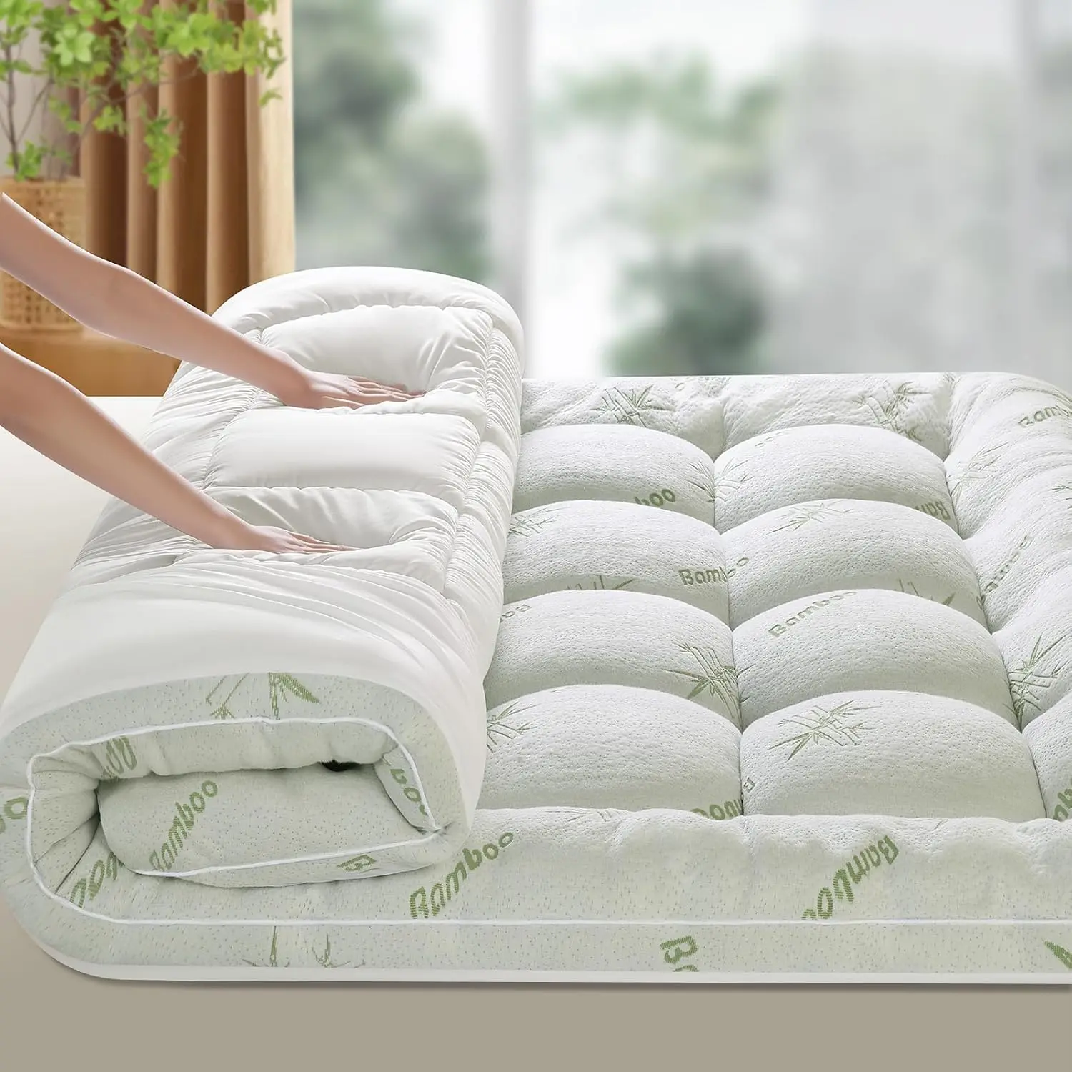 Mattress Topper Viscose Made from Bamboo Pillow Top(54"x75")