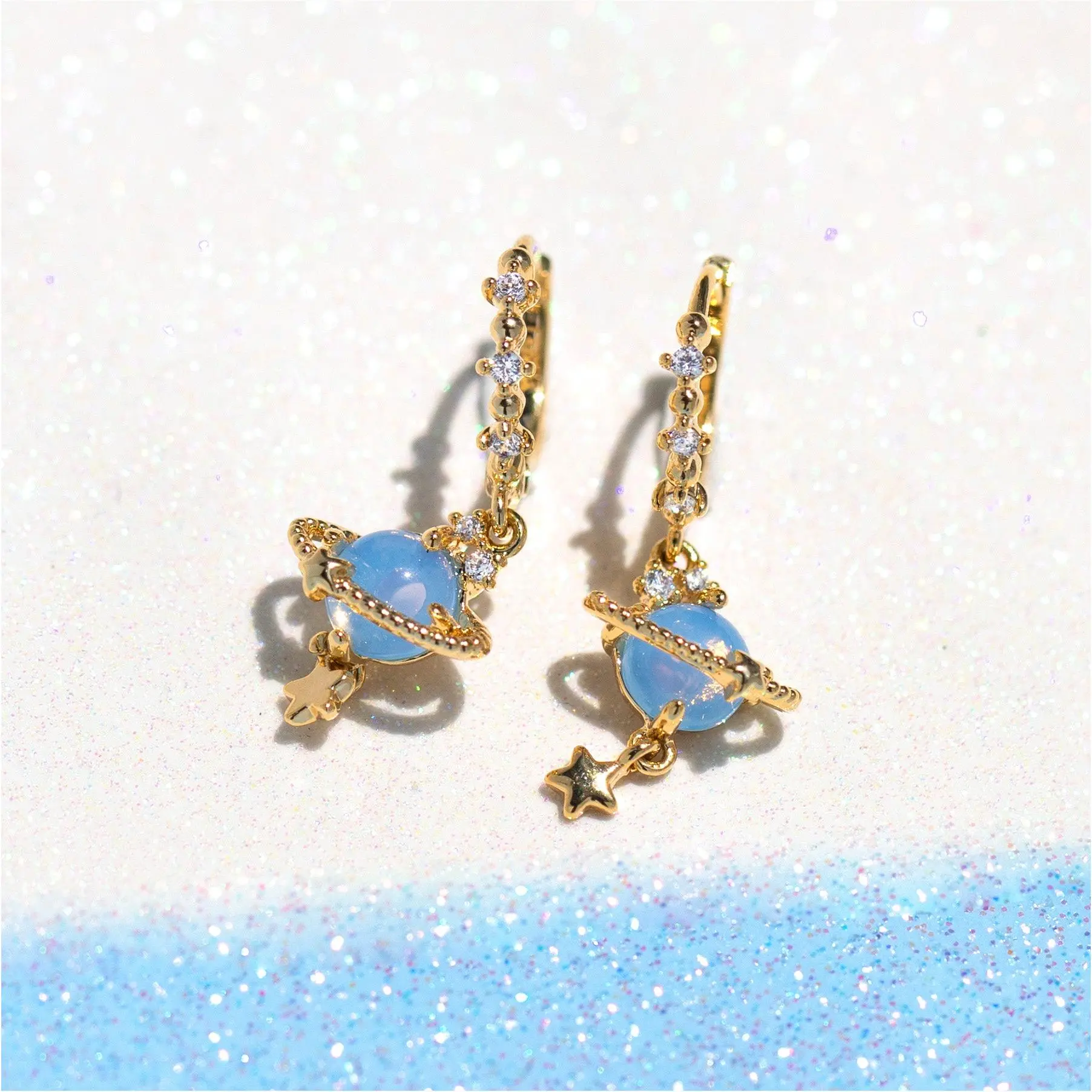 Blue Jupiter Hoops Blue Jupiter Hoops