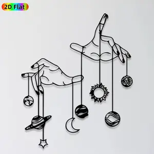 1pc Celestial Hand Metal Wall Art, Decorative Artwork, Celestial Hand Statue Mural, Ideal Gift for New Year, Christmas, Weather-Resistant Metal Wall Decor Wall Sculptures, Perfect for Bedroom Wall & Garden Fence, Space-Inspired Wall Decor