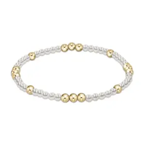 Enewton Worthy Pattern 3mm Bead Bracelet-Pearl