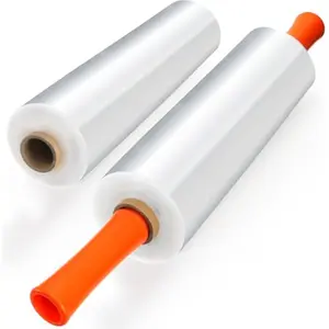 shrink wrap 15"x1000Ft Shrink Pallet Wrap, 60 Gauge Industrial Strength Wrap with Handles, Heavy Duty Moving Wrapping Plastic Roll for Packaging Storage Furniture Surface Protection