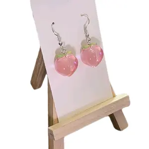 Peach Earrings - Resin Hook Earrings Perfect for Any Occasion Playful Unique Design Lightweight Comfortable Durable Material