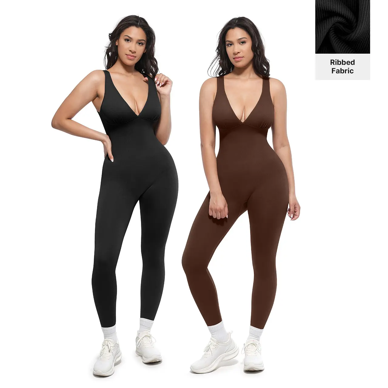 SHAPELLX Deep V Shapewear with Chest Support Breathable High-Waisted Tummy Control Jumpsuit SHAPELLX Deep V Shapewear with Chest Support Breathable High-Waisted Tummy Control Jumpsuit