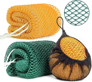 African Net Sponge Exfoliating Scrubber Bath Sponge for Daily Use 2 Pack Eco-Friendly Nylon 45-Inch Long-Lasting Hygienic Shower Loofah