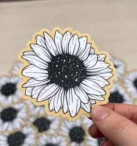 Sunflower Line Drawing Sticker