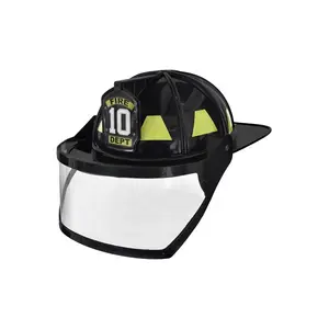 Adult Black Firefighter Costume Helmet
