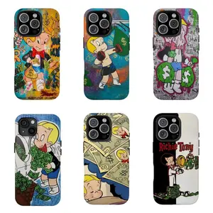 Adorable RICHIE-RICH Collage Phone Case Cartoon Tough Phone Case Compatible for iPhone 17Promax 16 15 14 13 12 11 and for Samsung S21-S25 Compatible for iPhone 17Promax 16 15 14 13 12 11 and for Samsung S21-S25