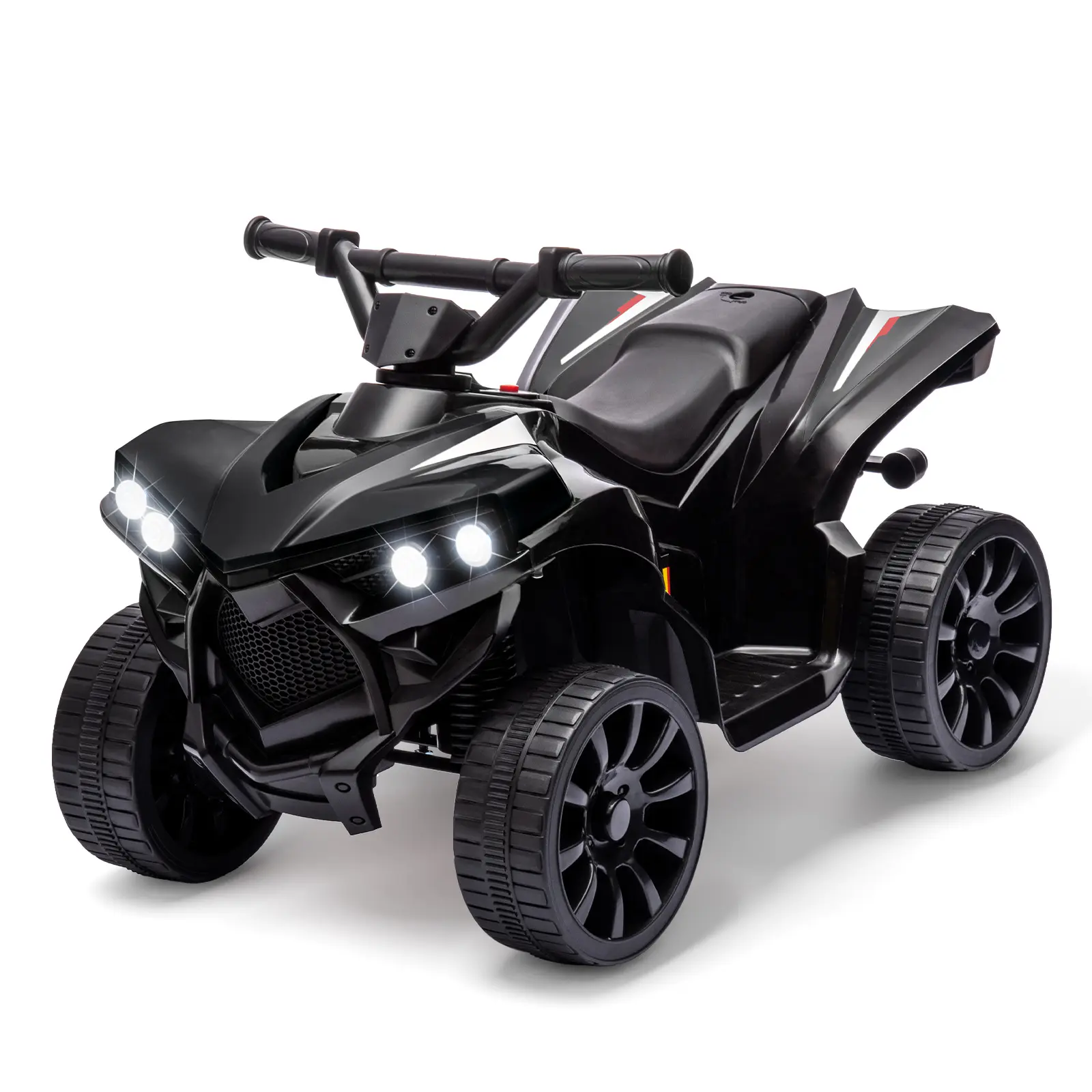 6V Kids Electric Ride-On ATV, Battery Powered 4-Wheeler with LED Lights, Music, Foot Pedal, 1.8 MPH for Toddlers Boys & Girls