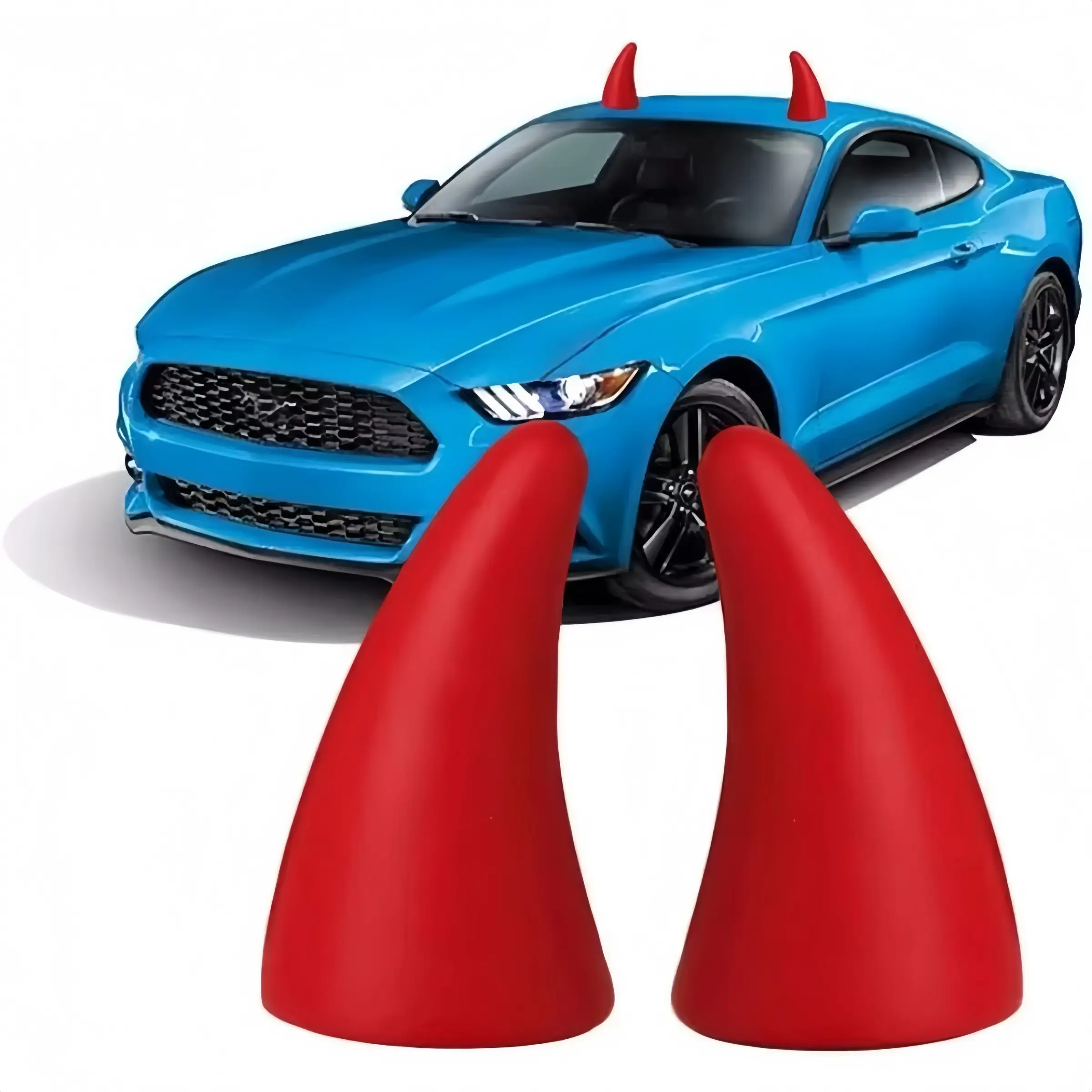 Car Roof Devil Horn Trim Decoration Sticker, 3D Fun Car Decal, Funny Car Decals, Personalized Vehicle Modification, Cool Car Accessories, Easy to Apply