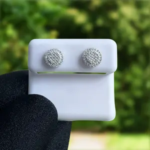 MoissX Stud Earrings Round Moissanite Iced Out Screw Back Earrings for Women and Mens Aretes Para Hombre, Gift for Anniversary, Birthday, Wedding, Engagement, Daily Use