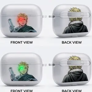 Thorfinn Anime AirPods Case with Keychain, Frosted PC Protective Cover for AirPods Pro, Vinland Saga Manga Earbuds Case Gift for Him Her