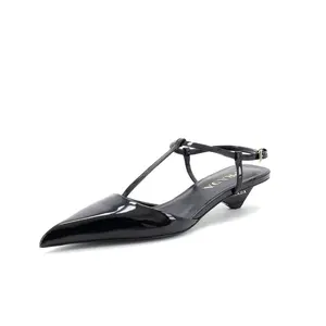 Pre-owned Prada Women's Logo Heel Slingback Pumps Patent by Rebag
