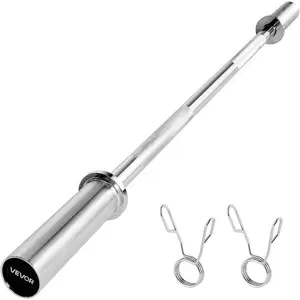 VEVOR 4FT/6FT Barbell Bar, Fits 2-Inch Weight Plates, Chrome Plated Barbell Bar with Knurled Grip for Strength Training, Weightlifting, Squat, Deadlift, Bench Press, Curl, Overhead Press, 500lbs CapacityVEVOR Super Brand Day