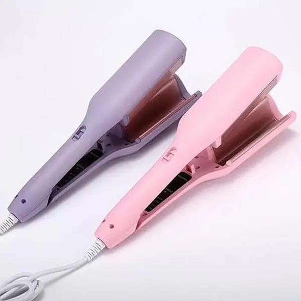 French EggRoll Curling Iron - V-Shaped Water Ripple Styler for Effortless Large Curls & Waves - Multi-Function Hair Waver & Crimper