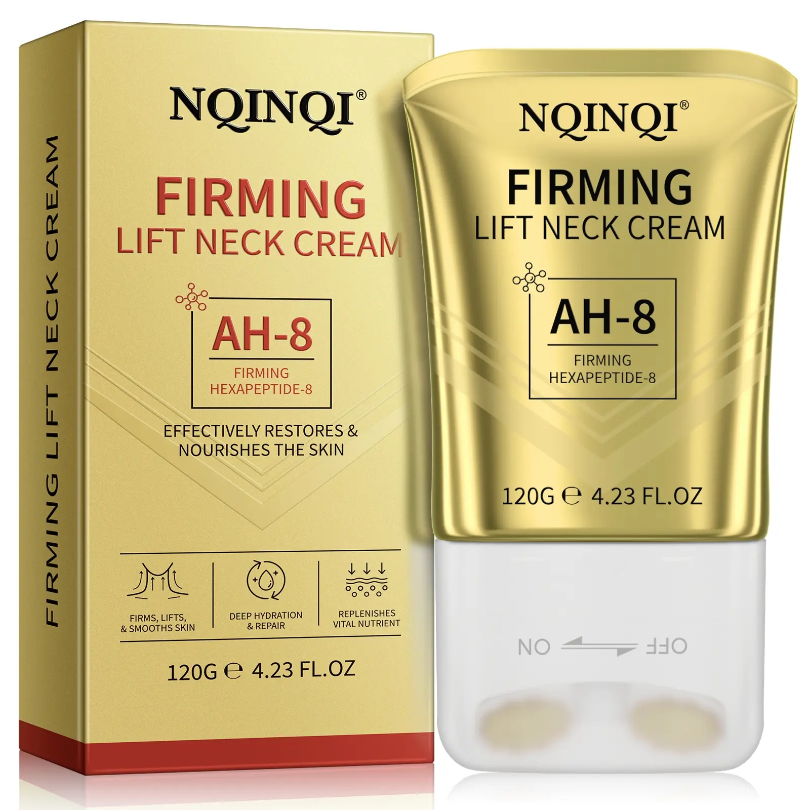 Neck Firming Roller Cream 120g, lifts and firms the skin to create a firmer, more youthful neck contour, deeply hydrates, eliminates dry and rough skin texture, and reduces the appearance of fine lines and wrinkles.
