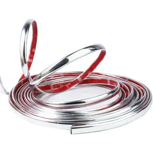 32Ft Automotive Chrome Trim Molding 3/8"(10mm) Universal Car Side Molding(Self Adhesive) UV Protected Decorative Scratch-Proof For RV,Truck,Motor Exterior Interior Door Window Bumper