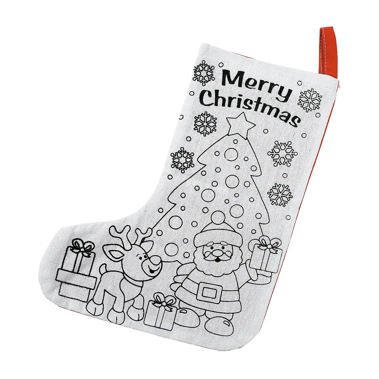 7 3/4" x 9 3/4" Bulk 144 Pc. Color Your Own Polyester Christmas Stockings