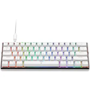 K61SE Gaming Mechanical Keyboard, 60 Percent Wired RGB Backlit N-Key Rollover Compact Mini 61  Keyboard for PC Laptop, Red