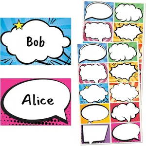 250 Pack Name Tag Stickers for Kids 10 Designs 3" x 2"