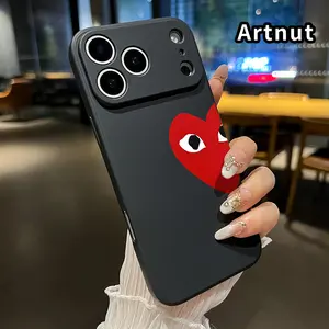 Soft Phone Case Compatible with iPhone 17 Air 16 Pro Max 15 14 Plus 16E 13 12 Mini 11 Promax X XS XR XSMax Heart with Eyes Pattern Full Coverage Lightweight Protective Cover Gift for Boy