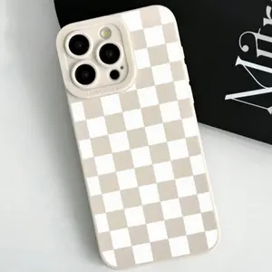Checkerboard Pattern Phone Case, Anti-drop Cellphone Protective Case, Total Protective Shockproof Mobile Phone Cover for iPhone 15 Pro Max 14 13, Casing, Smartphone