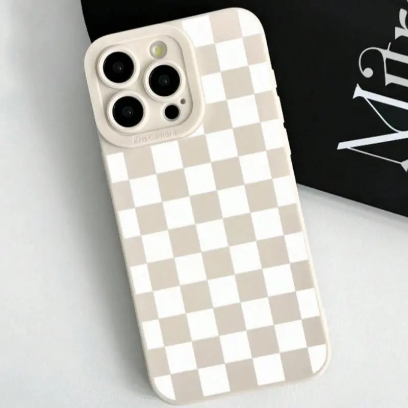 Checkerboard Pattern Phone Case, Anti-drop Cellphone Protective Case, Total Protective Shockproof Mobile Phone Cover for iPhone 15 Pro Max 14 13, Casing, Smartphone, Stylish Shockproof Cover, TPU Smartphone Casing, Shockproof Cellphone Accessory