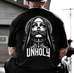 Unholy Nun Printed Men's T-shirt Cotton T-Shirt Streetwear Unisex