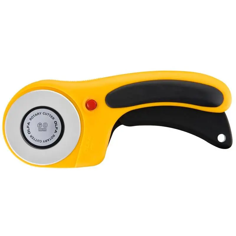 OLFA 60mm Fabric Rotary Cutter - RTY3, Sewing & Crafting Tool for Quilting Makers, with Replacement Blades, Sharp Accurate Cuts, Reduces Wasted Fabric, Smoother Project Prep (Compatible with Self-Healing Cutting Mats)