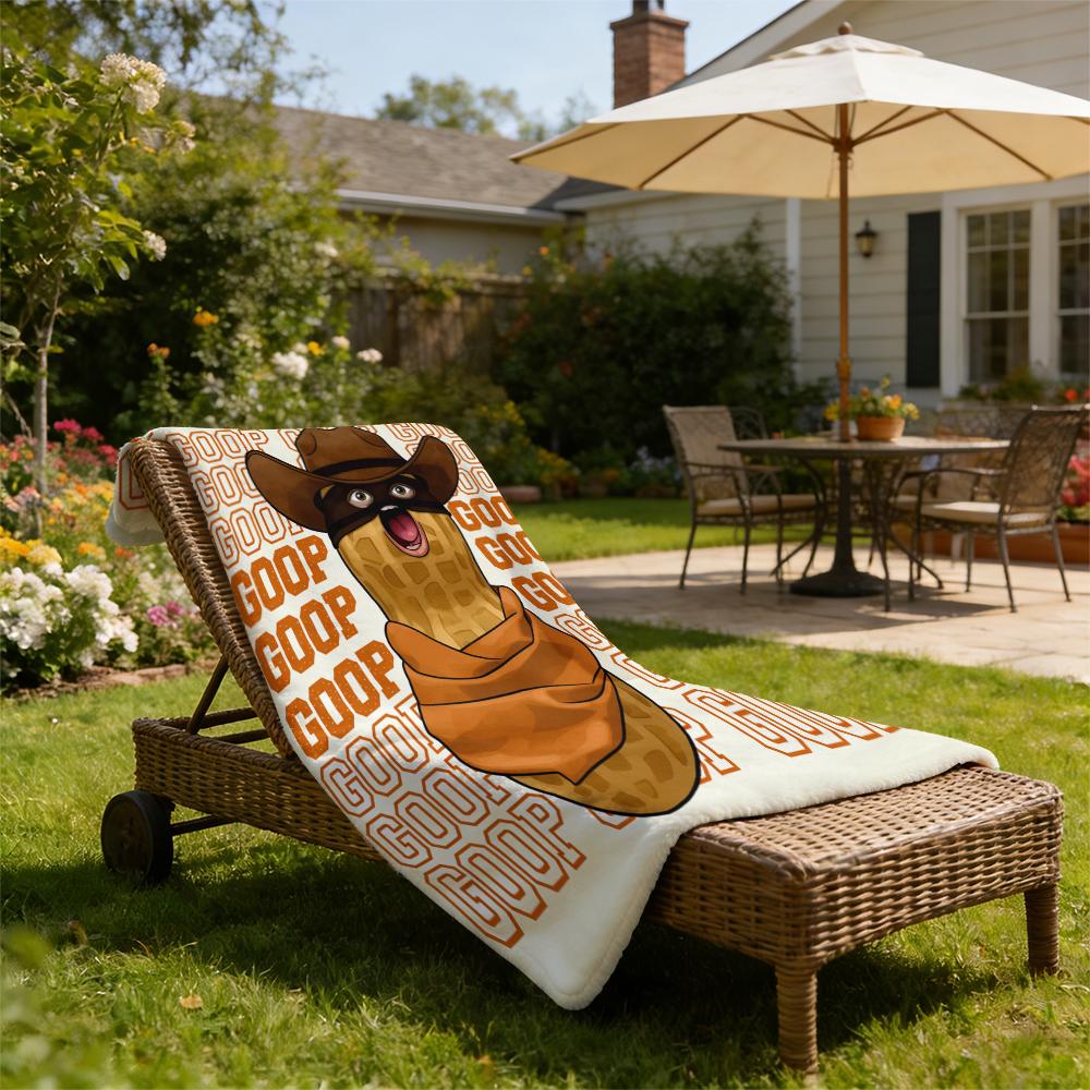 Goop Goop Cowboy Peanut Viral Meme Print Flannel Blanket Cooling Blanket Homegoods Soft Cozy For Bedroom Living Room Sofa For Meme Fans Western Lovers Perfect Gift Suitable for giving as gifts to friends, parents and children