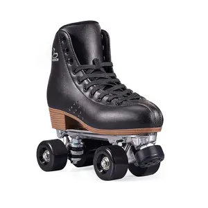 PAPAISON Roller skates Pu leather four wheels shiny men's and women's universal aluminum roller skates four wheels roller skates
