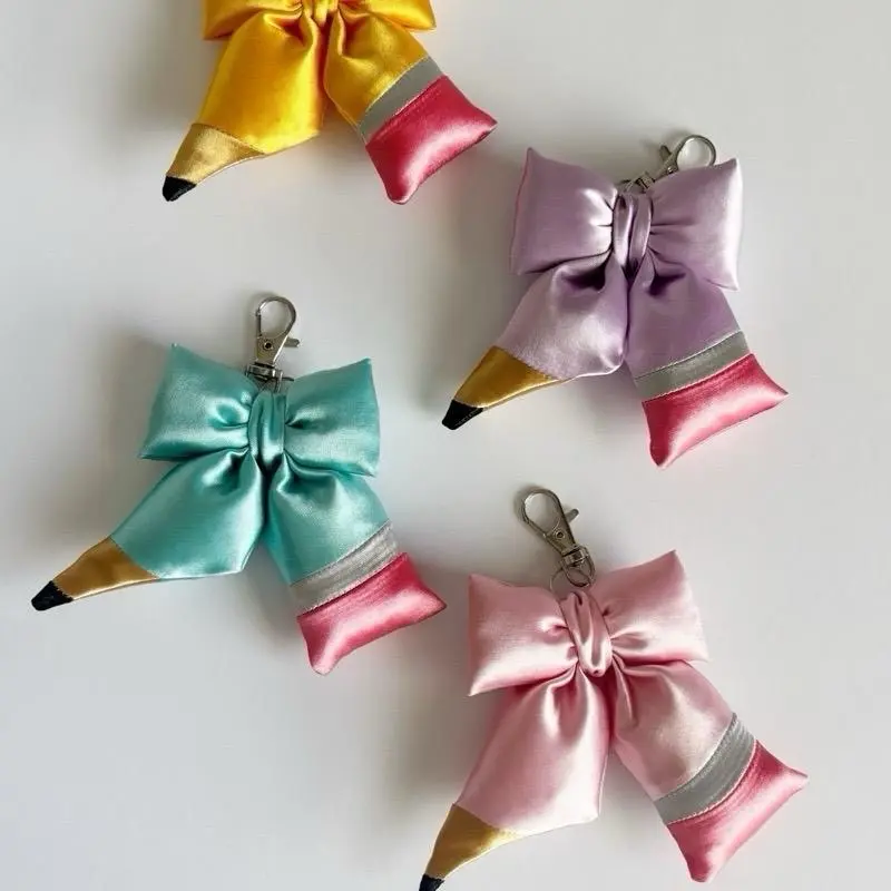 MINI Pencil Plush Bow Bag Charm, Cute Bow Purse Charm, Stylish Keychain for Backpacks & Bags Accessories fashionable