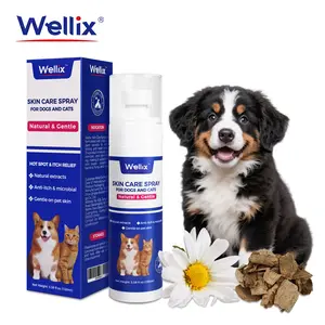 Wellix Hot Spot Spray for Dogs & Cats - Plant-Based Formula, Itch & Skin Relief, 80ml Pet Dander Remover Grooming Deodorizing Spray