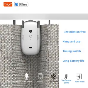 Tuya Smart Life Automatic Bluetooth Curtain Opener Motorized Smart Curtain with App Timer Control Upgraded High Performance Motor Works with SwitchBot Hub Alexa Google Home HomeKit Installation Free Hang and Use Timing Switch Long Battery Life