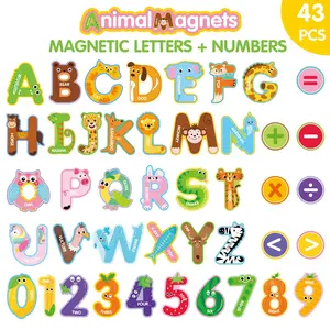 Fridge Magnets - Full Magnetic Backing Alphabet Letters & Numbers Toy - for Kitchen Refrigerator, Classroom Whiteboard & Toddler Locker - Educational Learning Gift for Kids, Boys & Girls