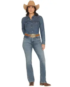 Wrangler Women's Retro Dark Wash Natalia High Rise Bailey Bootcut Stretch - 112367564