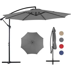 9ft Outdoor Patio Umbrella 8 Ribs 73.2 Sq.ft Shade Adjustable Angle Ventilation Parasol for Garden Deck Poolside