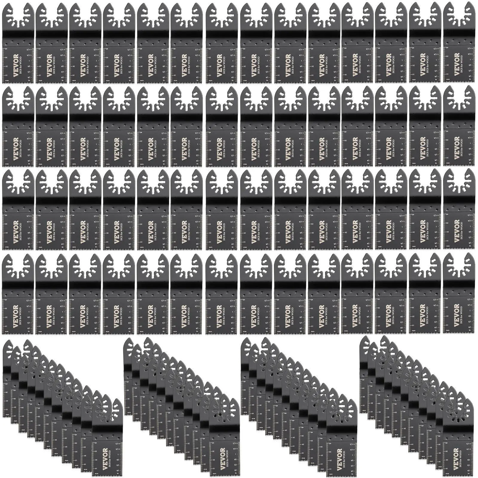 【summerfinds】VEVOR 100PCS Oscillating Saw Blades, Quick Release Multitool Blades Kit, HCS Tool Blades for Wood Plastic Metal Nails Bolts, Compatible with Dewalt Dremel Fein Worx Bosch Makita Milwaukee,father'sdaygifts