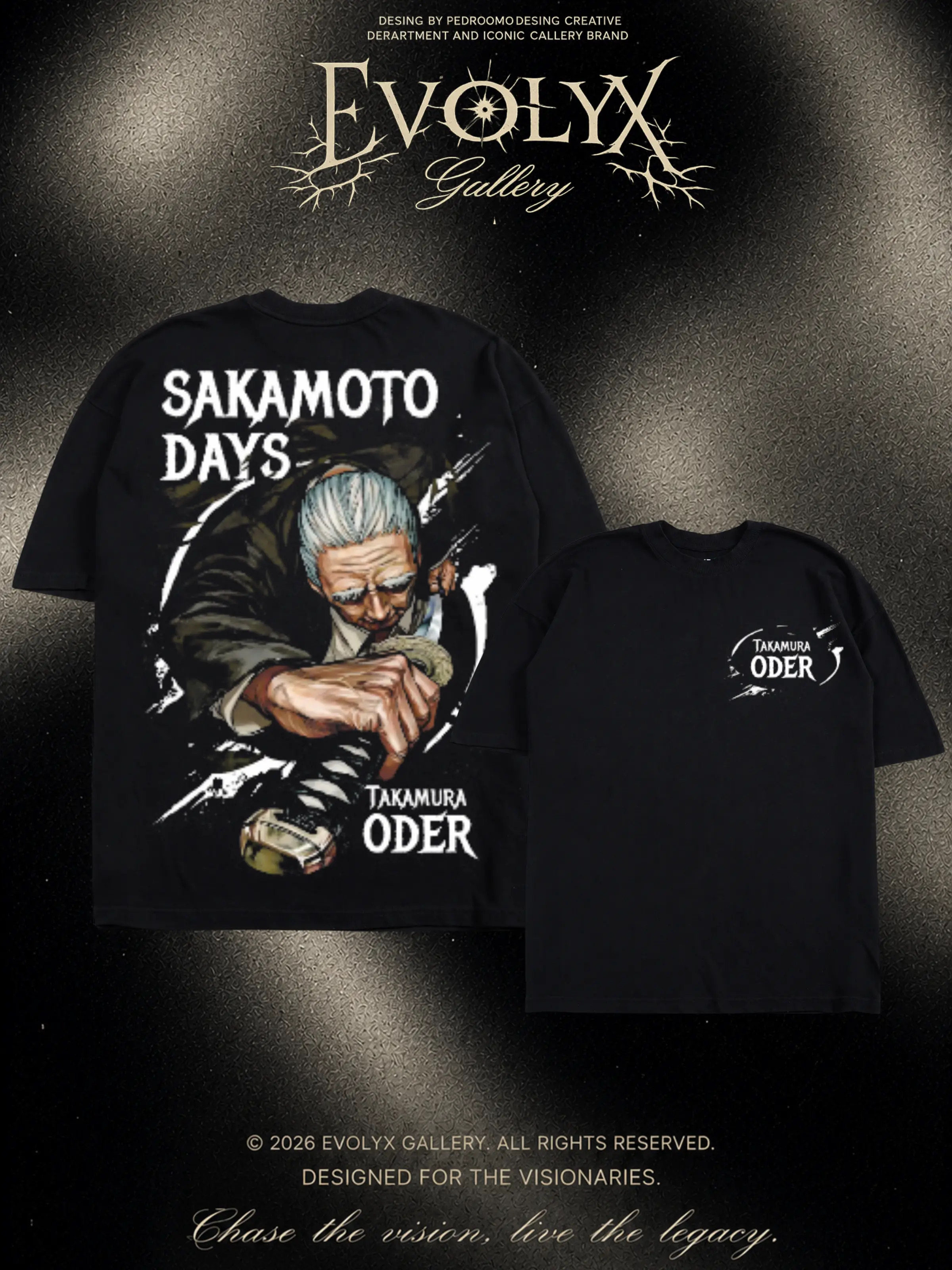 Takamura Sakamoto Days Anime Manga 100% Cotton Tee T-Shirt - Size S to 5XL - Unisex Vintage Streetwear Oversized Crewneck T-Shirt - Gift for Anime Fans