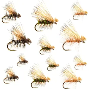 12 Pieces Top Rating Dry/Nymph/Streamer Fly Fishing Flies Trout Fly Assortment