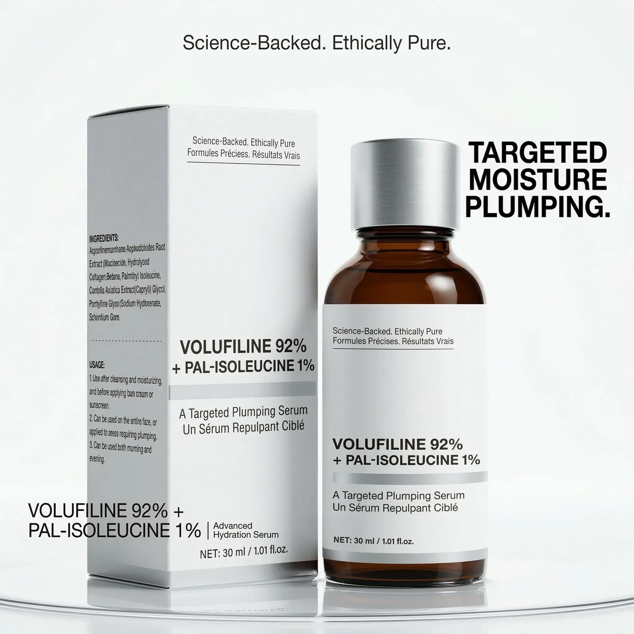 92% Volufiline +1% Pal-Isoleucine Plumping Serum 30ml, Target Hydration Firming Anti-Aging Face Plump Skin Care Serum