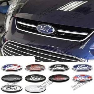 Ford Car Emblem Logo, 145mm, Fits S-Max, Kuga, Mondeo, Focus, Transit Connect, Front Grille & Rear Tailgate Sticker, Vehicle Exterior Decoration, Truck & Car Decal