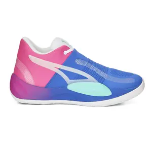 PUMA Mens Rise Nitro Fadeaway Basketball Sneakers Shoes - Blue, Pink PUMA Mens Rise Nitro Fadeaway Basketball Sneakers Shoes - Blue, Pink