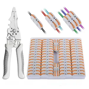 Wire Connectors Inline for Quick Connect, Quick Splice Connectors, 50pcs Pushin Compact Splicing Electrical Connectors, ButtTerminals for Circuit Inline 28-12 AWG,Reusable, Durable Reliable Connectors, WiringSolutions hand tool