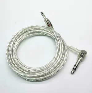 10 ft Silver Clear Transparent Dual Trigger Cable for Roland Alesis Drum 10ft