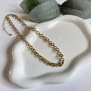 Two different styles 14k gold plated bubble chains